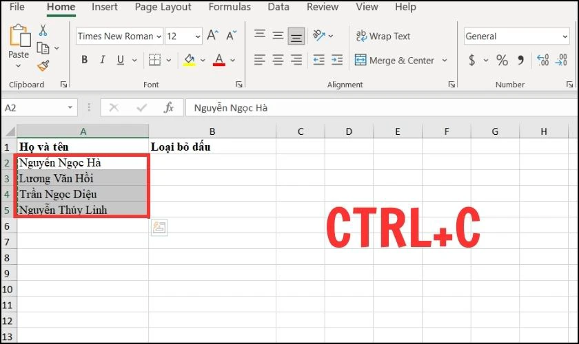 Hướng dẫn cách loại bỏ dấu Tiếng Việt trong Excel