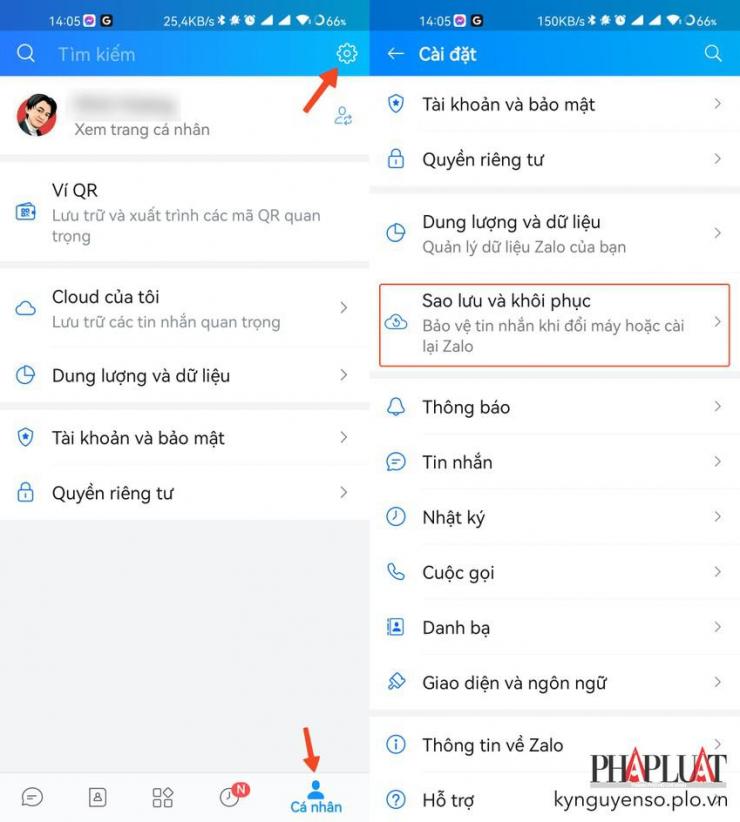 Sao lưu và khôi phục tin nhắn, hình ảnh trên Zalo. Ảnh: MINH HOÀNG
