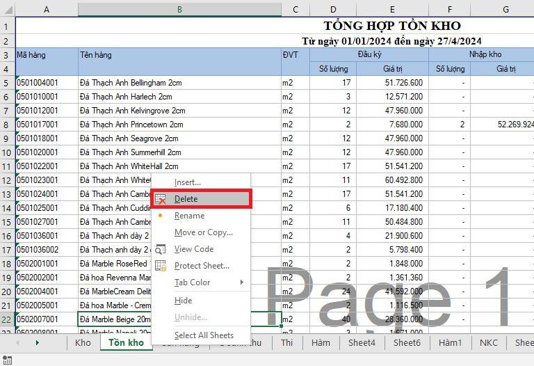 Hướng dẫn cách xóa nhiều sheet trong Excel cực dễ dàng