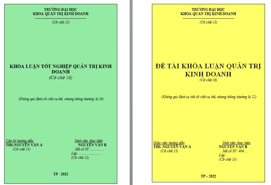 DANH SÁCH ĐỀ TÀI KHÓA LUẬN TỐT NGHIỆP QUẢN TRỊ KINH DOANH