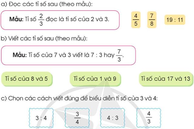 Toán lớp 5 Cánh diều Bài 6: Giới thiệu về tỉ số