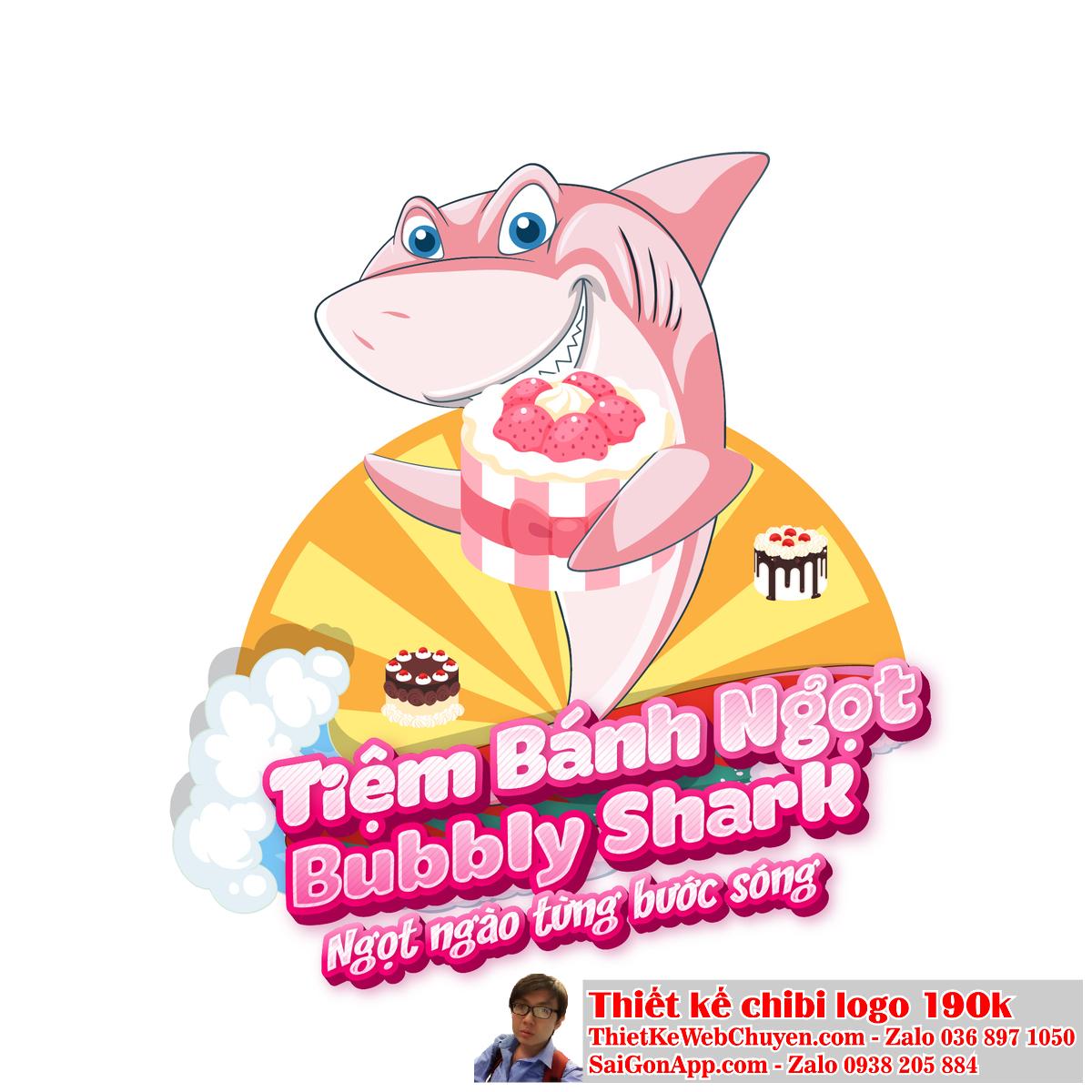 Cá mập chibi ( chibi shark ), THIẾT KẾ CHIBI 190K CUTE ĐÁNG YÊU