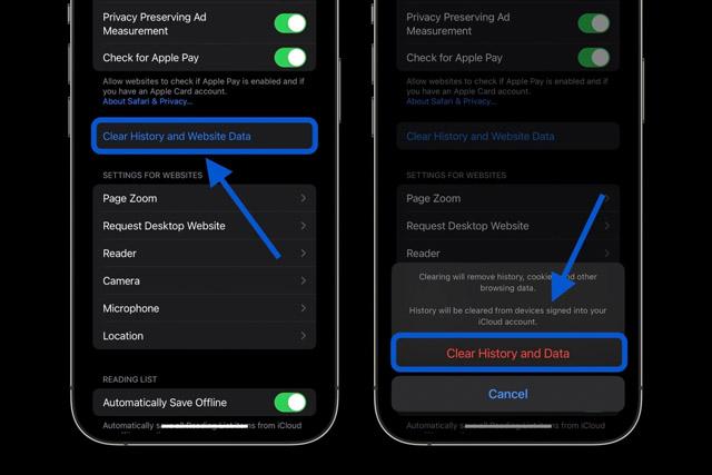 Hướng dẫn xóa bộ nhớ cache, lịch sử và cookie trên iPhone và iPad