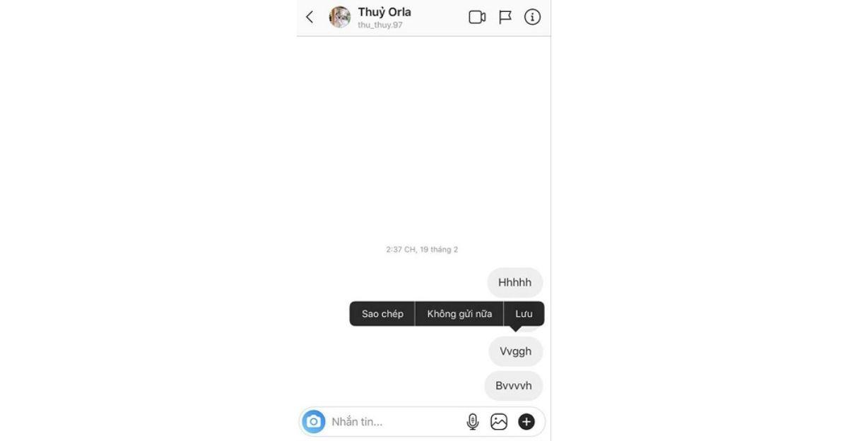 Cách xoá từng tin nhắn trên instagram trên Android