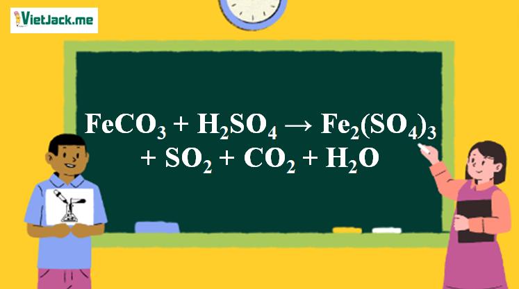 FeCO3 + H2SO4 → Fe2(SO4)3 + SO2 + CO2 + H2O | FeCO3 ra Fe2(SO4)3 | FeCO3 ra CO2