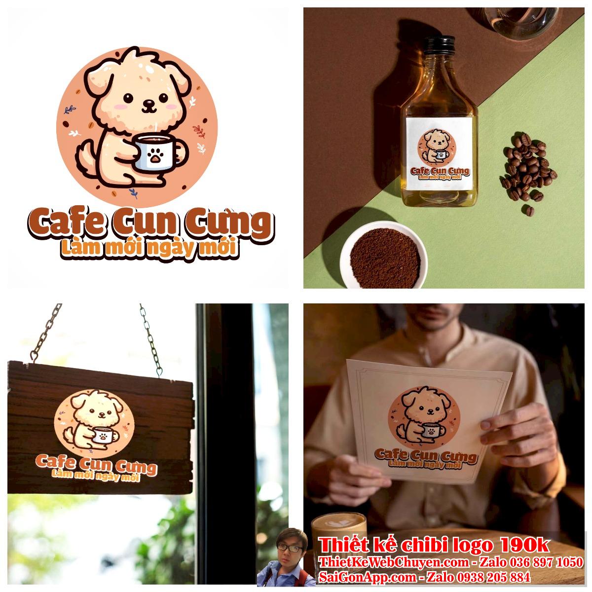 MẪU THIẾT KẾ LOGO CHIBI CON CHÓ 190K CUTE DỄ THƯƠNG