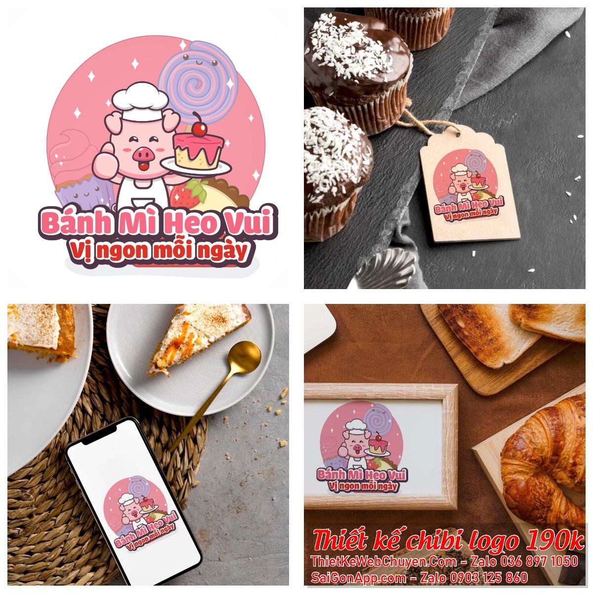 MẪU THIẾT KẾ LOGO CHIBI CON HEO PIG 190K CUTE DỄ THƯƠNG