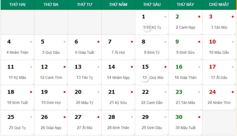 Lịch âm tháng 11 năm 2024 chi tiết: Ngày xấu, ngày tốt trong tháng