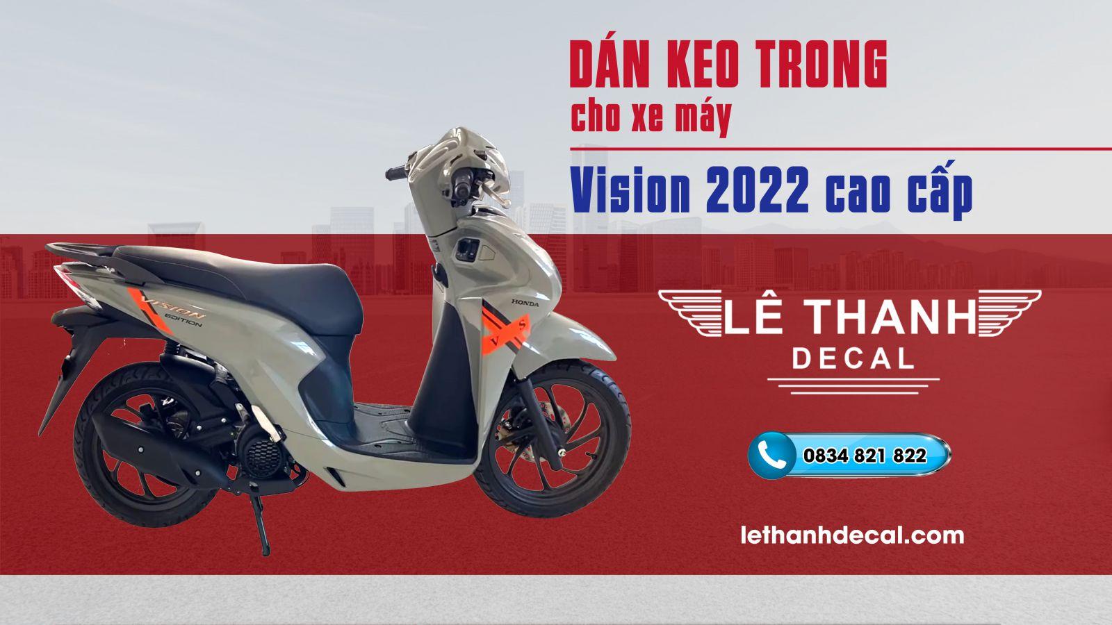 Dán keo trong xe máy Vision 2022 - Độ màu xám xi măng