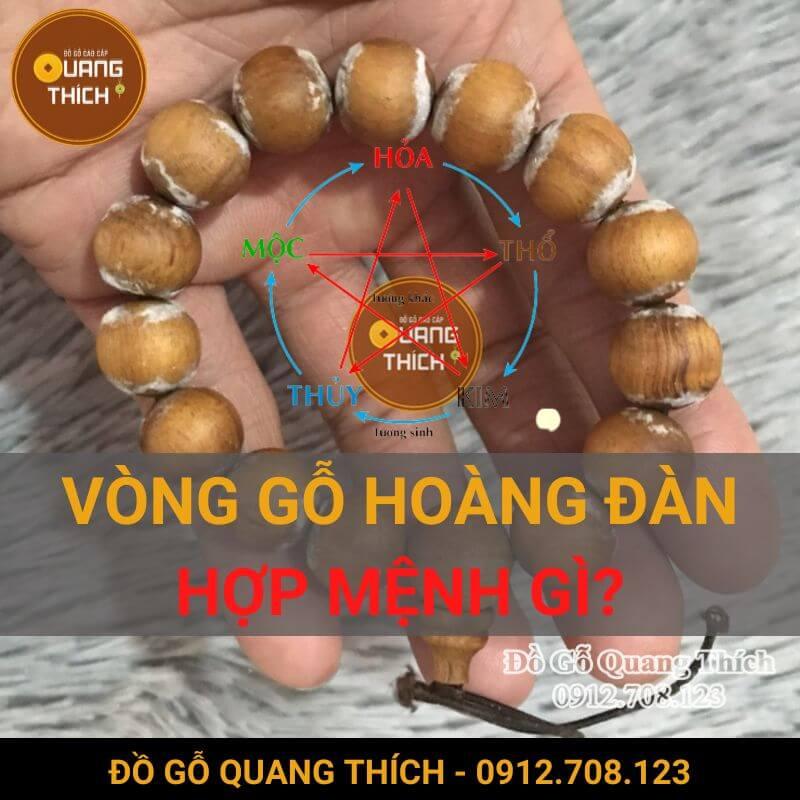 Vòng gỗ Hoàng Đàn hợp mệnh gì? KIM – MỘC – THỦY – HỎA – THỔ