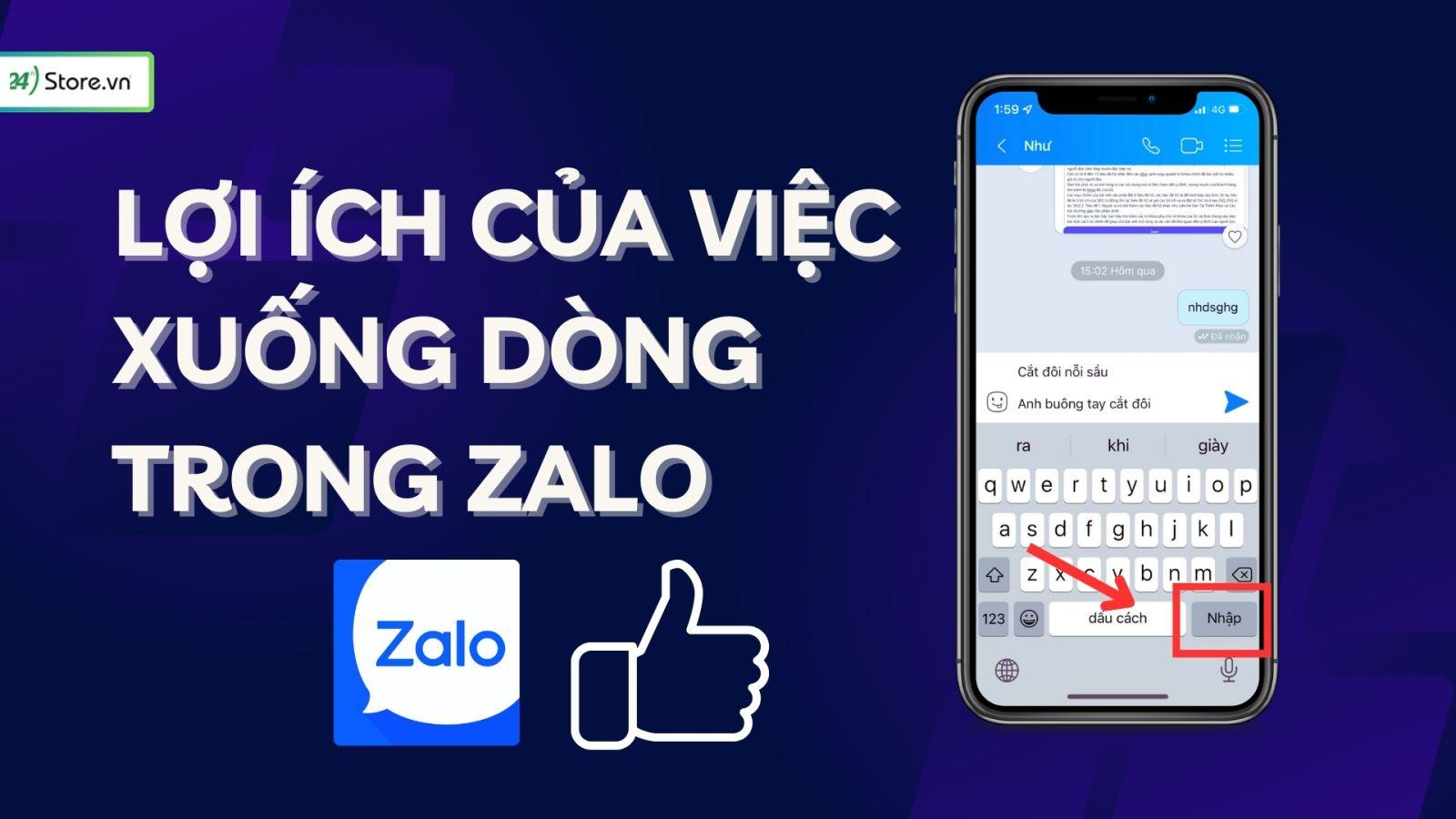 lợi ích của cách xuống dòng trong zalo