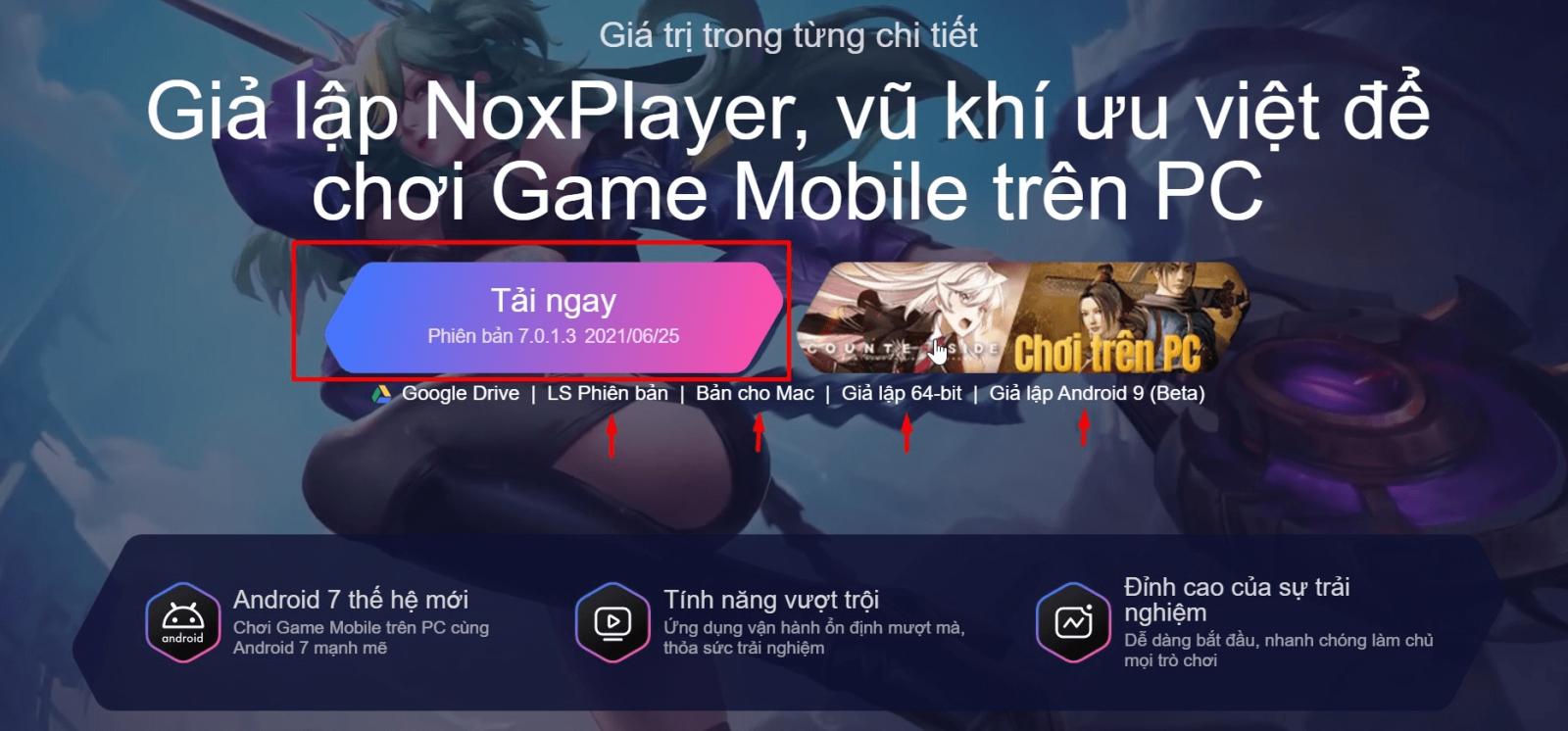 Giao diện phần mềm giả lập Nox Player.