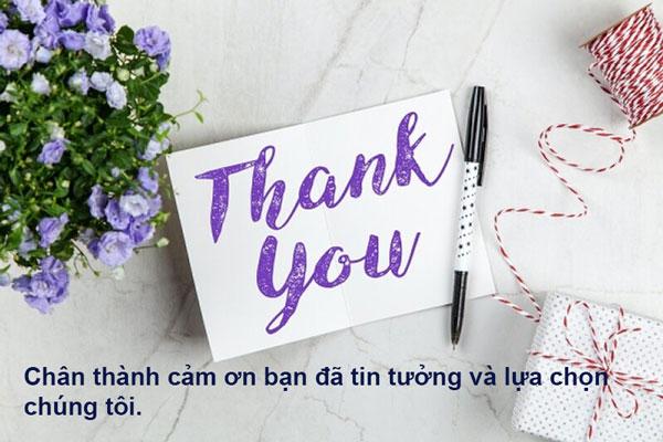 Lời cảm ơn khách hàng