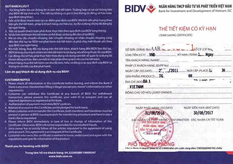 Chứng Minh Tài Chính lùi ngày, Mở sổ tiết kiệm lùi ngày 100% Đỗ Visa