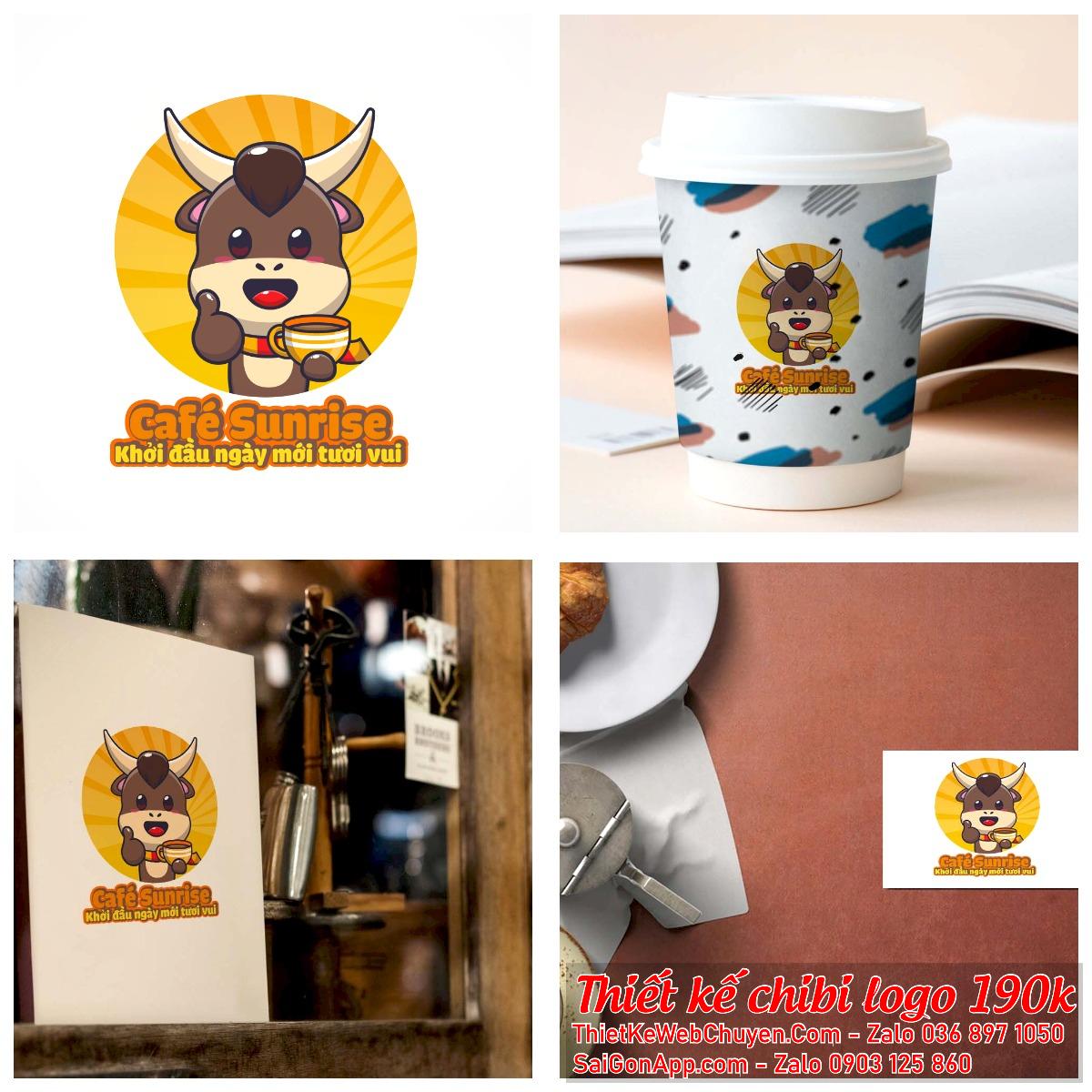 MẪU THIẾT KẾ LOGO CHIBI CON TRÂU 190K CUTE DỄ THƯƠNG