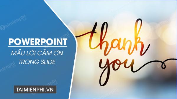 Mẫu lời cảm ơn trong slide PowerPoint