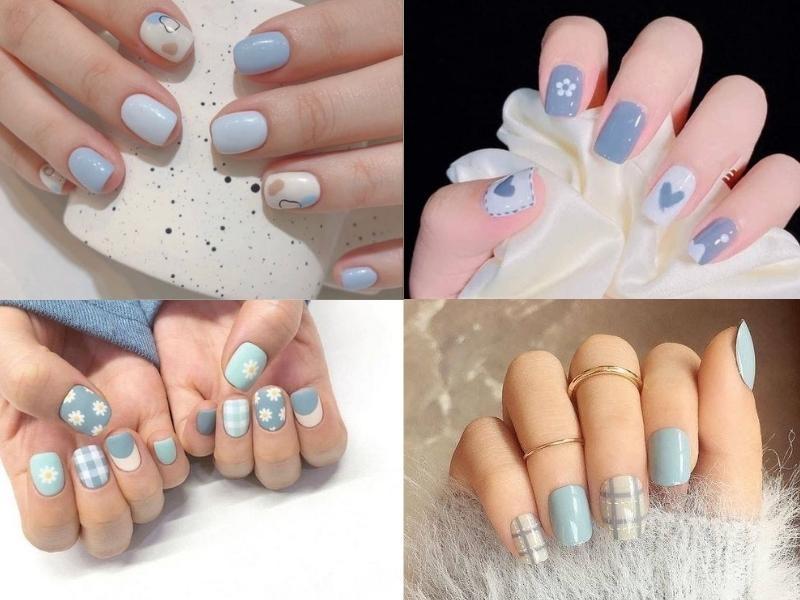 20+ Mẫu Nail Xanh Dương Nhạt “Chanh Sả” Cho Nàng