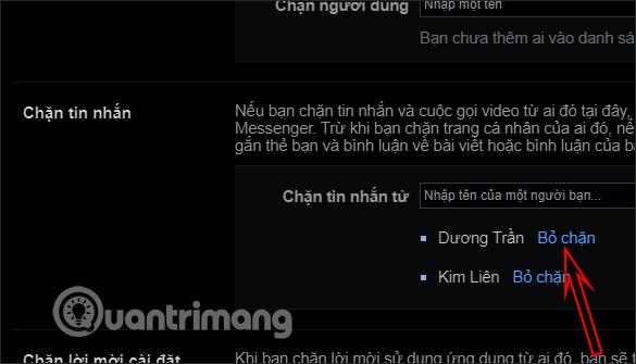 Tùy chọn Messenger