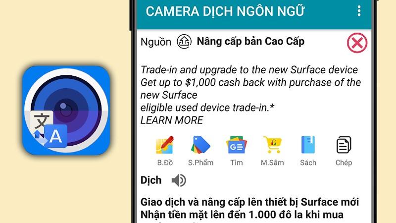 Cách dịch ngôn ngữ bằng camera, dịch tiếng Anh qua hình ảnh nhanh chóng