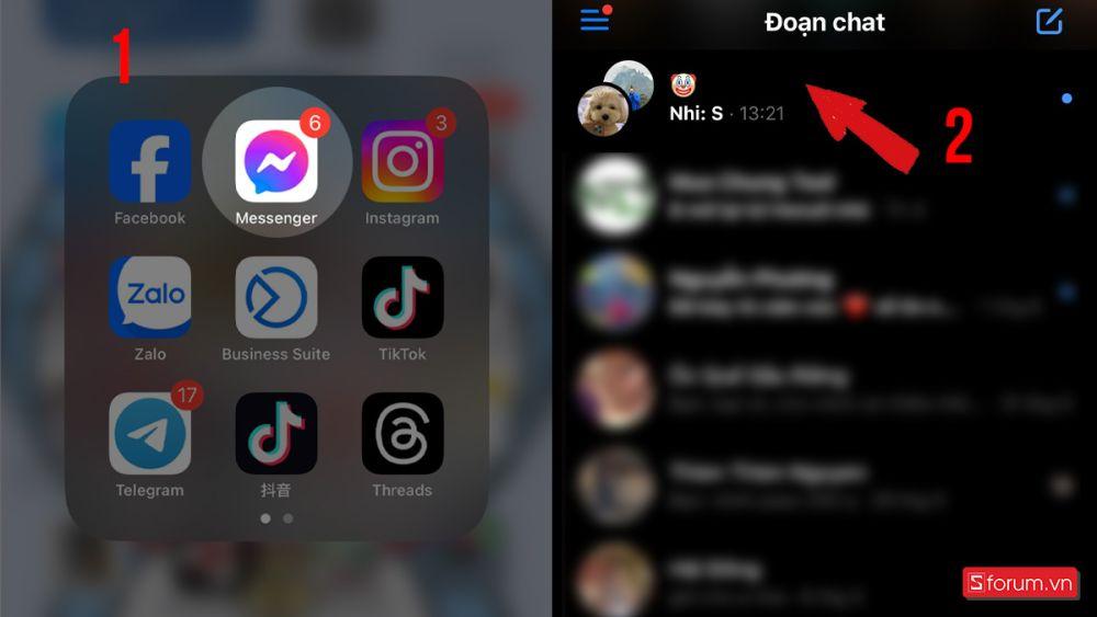 Cách giải tán nhóm Messenger trên điện thoại bước 1