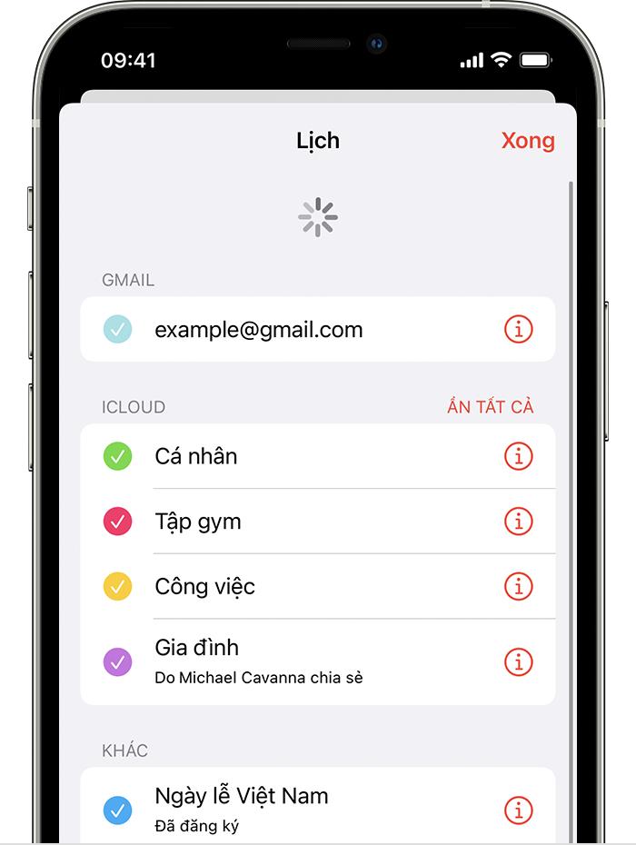 Nếu Danh bạ, Lịch hoặc Lời nhắc iCloud không đồng bộ hóa được