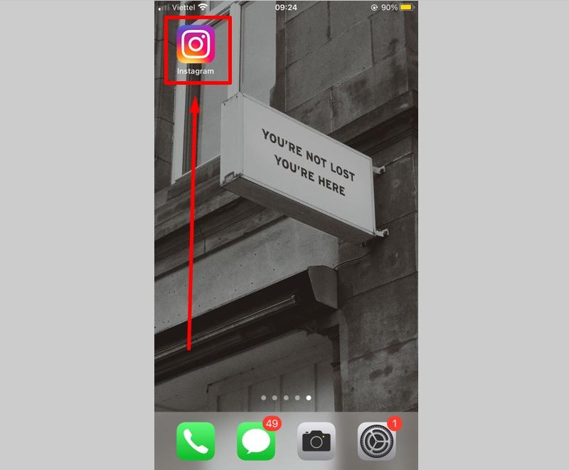 Truy cập ứng dụng Instagram trên điện thoại