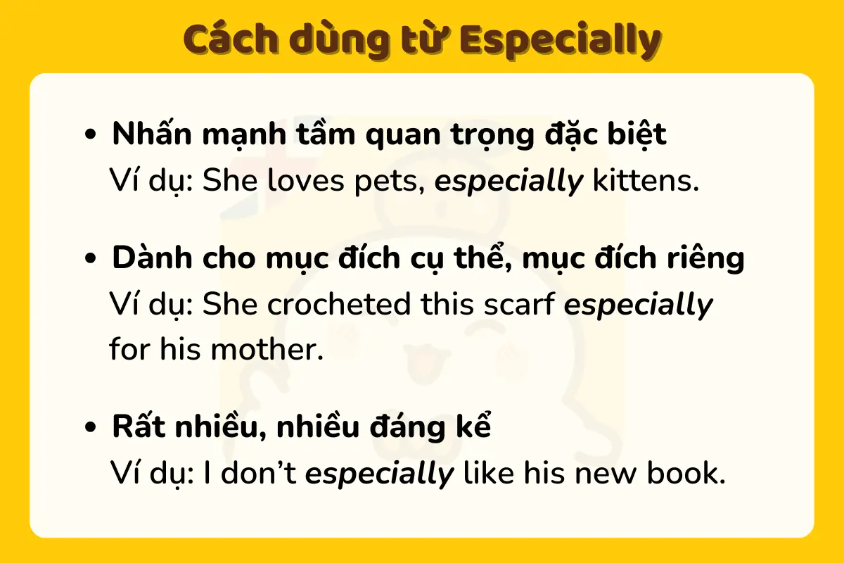 Especially và Specially: Phân biệt định nghĩa và cách dùng