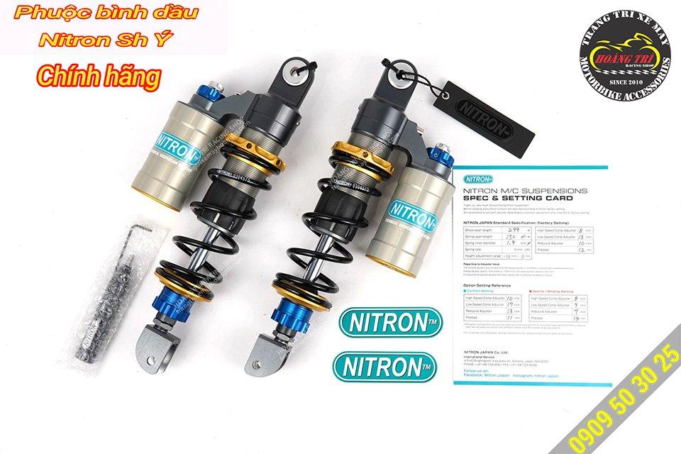 Cận cảnh phuộc bình dầu Nitron SH Ý đang có mặt tại Hoàng Trí Shop