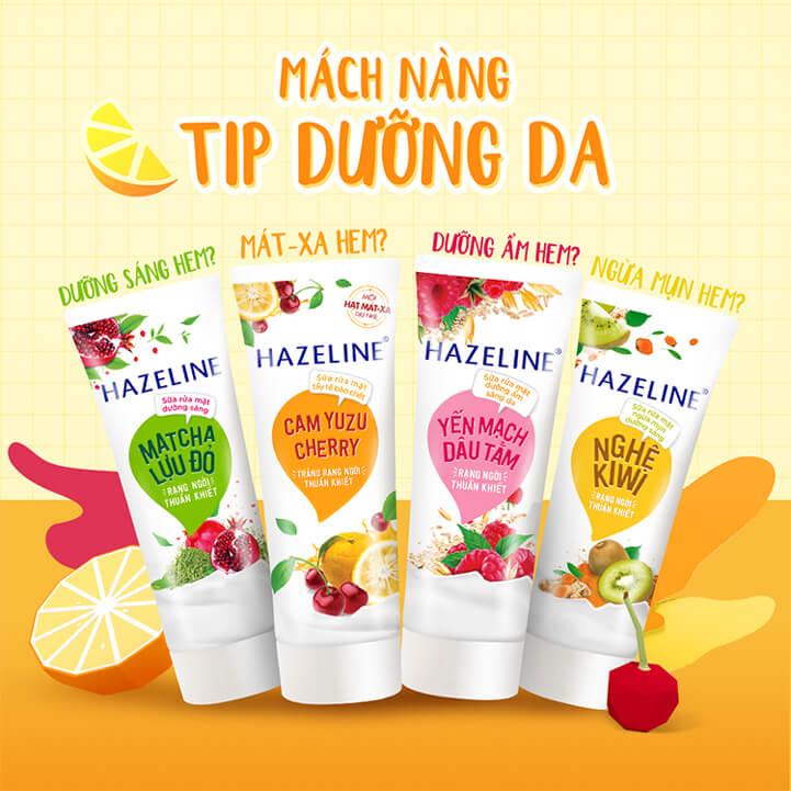 Bộ 4 sản phẩm sữa rửa mặt Hazeline