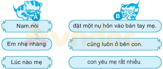 Giải vở bài tập Tiếng Việt 1 trang 12, 13 Bài 1: Nụ hôn trên bàn tay