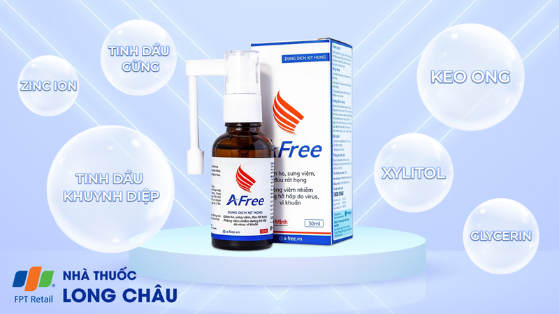 Dung dịch xịt họng Afree 30ml Thái Minh giảm ho, sưng viêm, đau rát họng