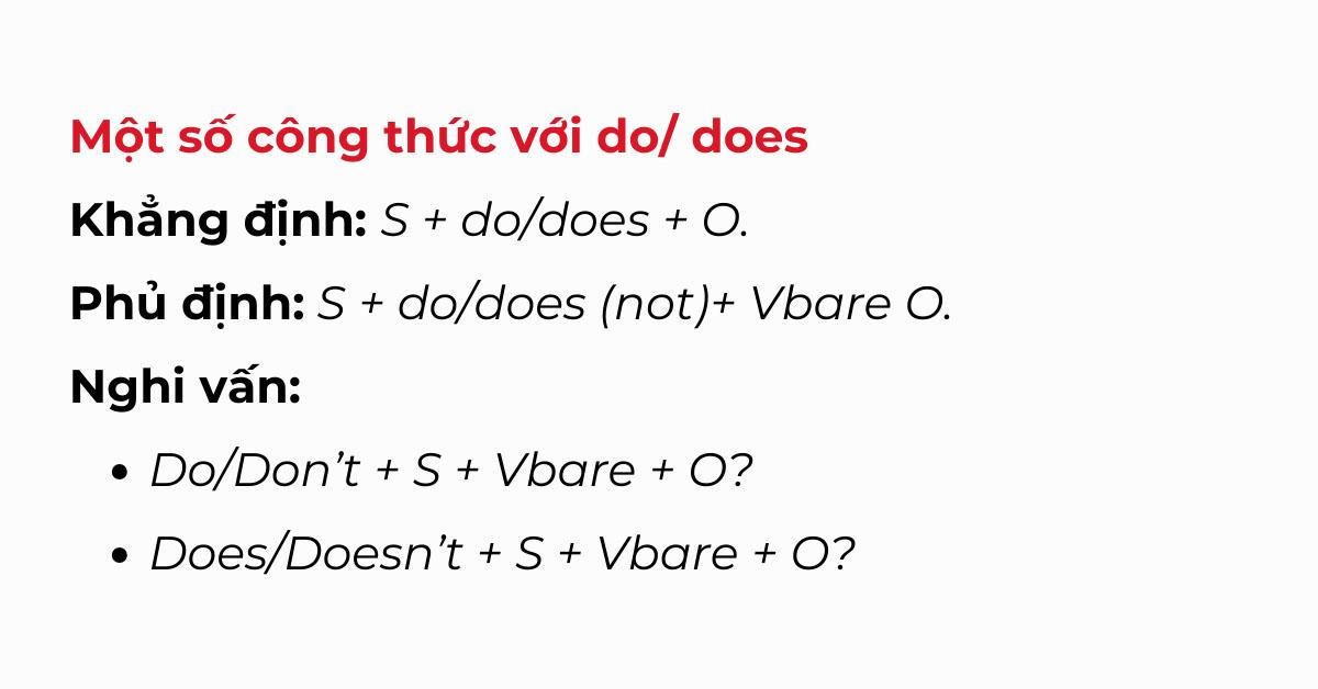 Công thức với do does