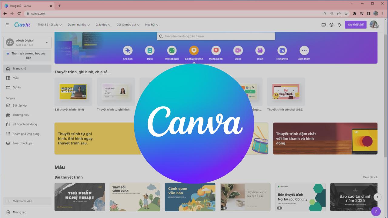 Thiết kế Canva cho bài thuyết trình Powerpoint