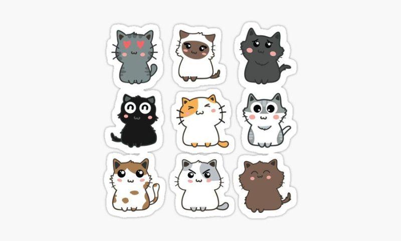 sticker mèo cute