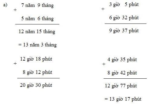 Cộng số đo thời gian