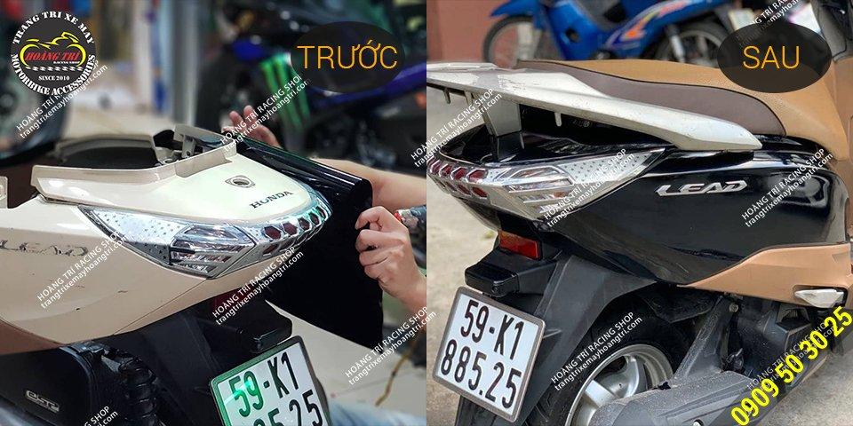 Hình ảnh trước và sau khi dán decal McCal - khó có thể nhận ra nếu không có biển số