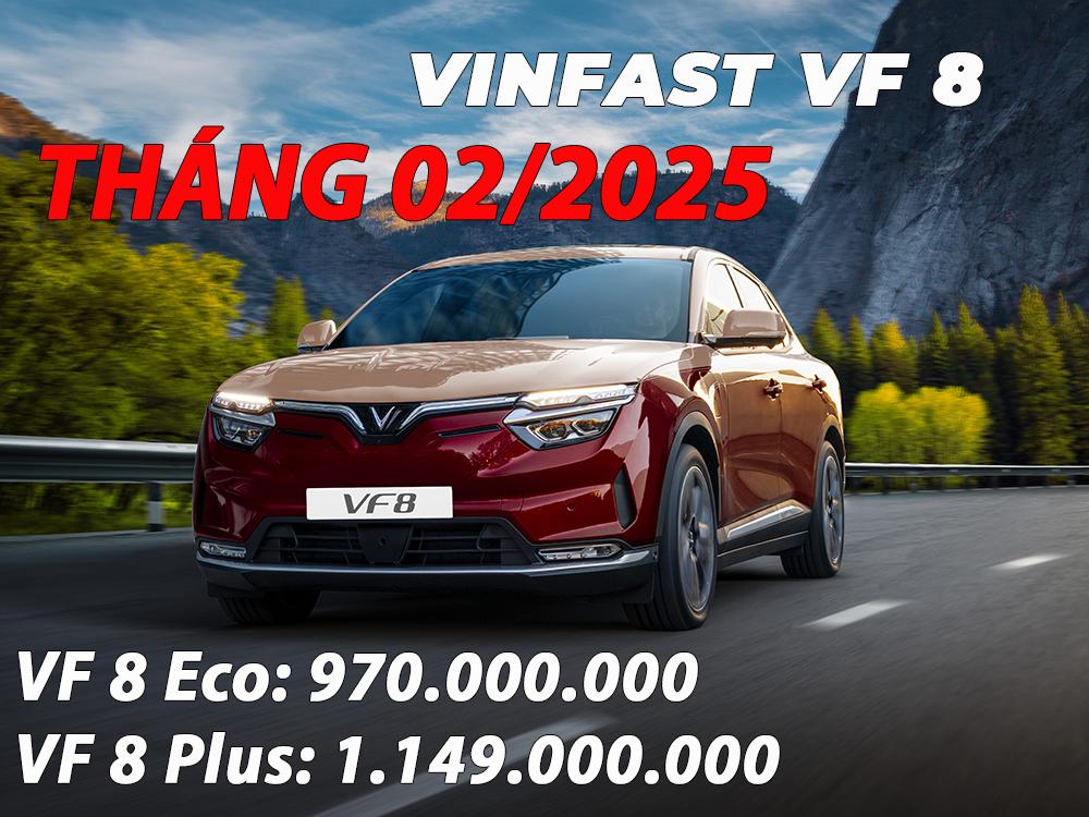 Giá xe vinfast vf8 lăn bánh mới nhất tháng 02 năm 2025