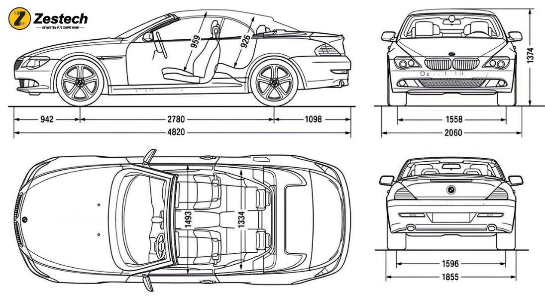 Kích thước xe 4 chỗ được xác định bằng những thông số nào