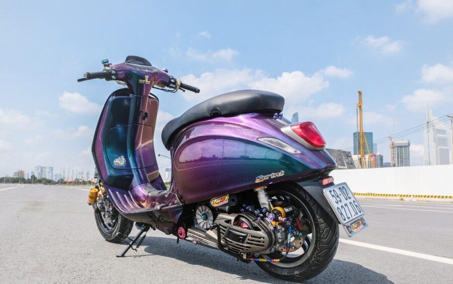 sơn đổi màu xe vespa