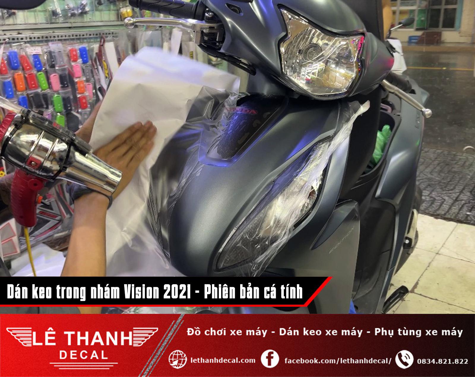 Dán keo trong nhám Vision 2021 Xanh đen đỏ - Phiên bản cá tính