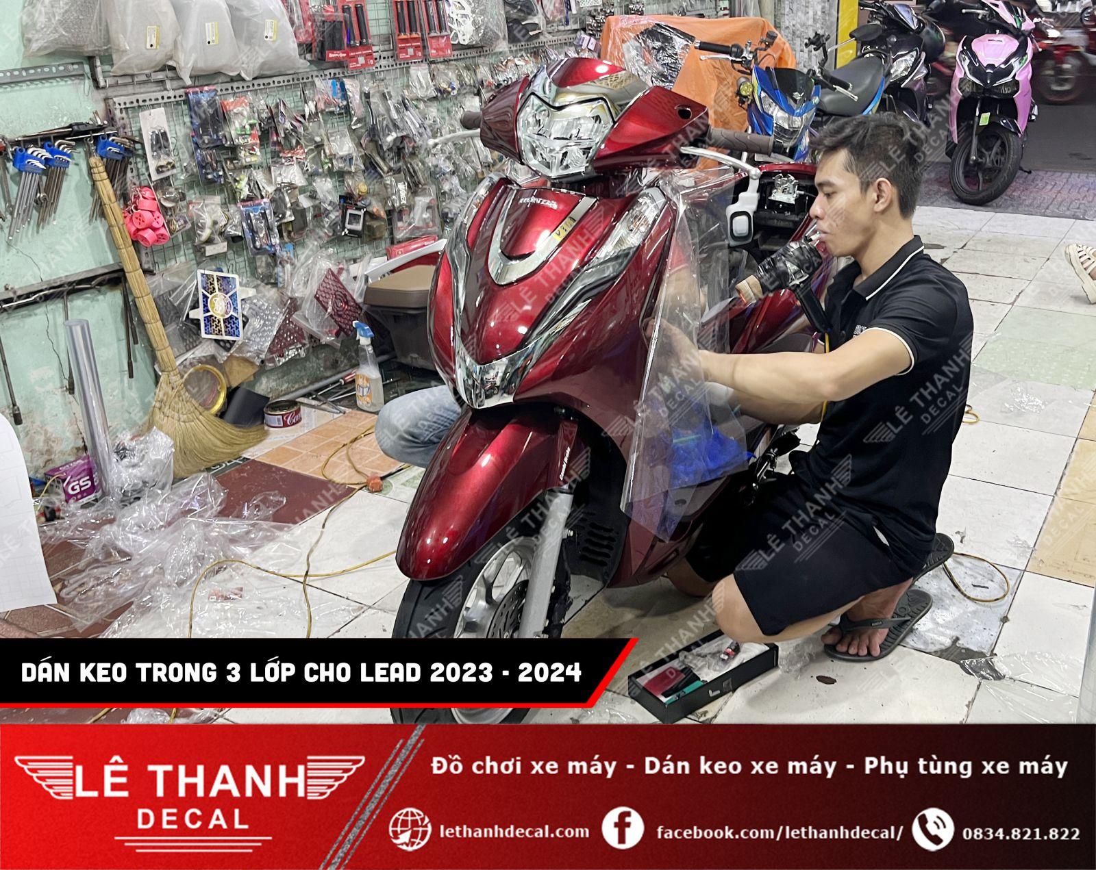 Dán keo trong 3 lớp cho xe Lead đỏ mận 2023 - 2024