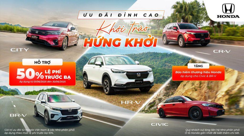 KM xe ô tô Honda tháng 6 2025