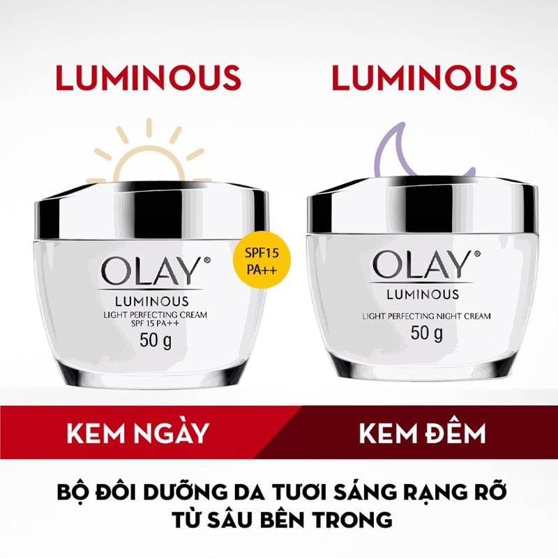 Kem Dưỡng Sáng Da Ngày & Đêm Olay Luminous Light Perfecting Cream 50g