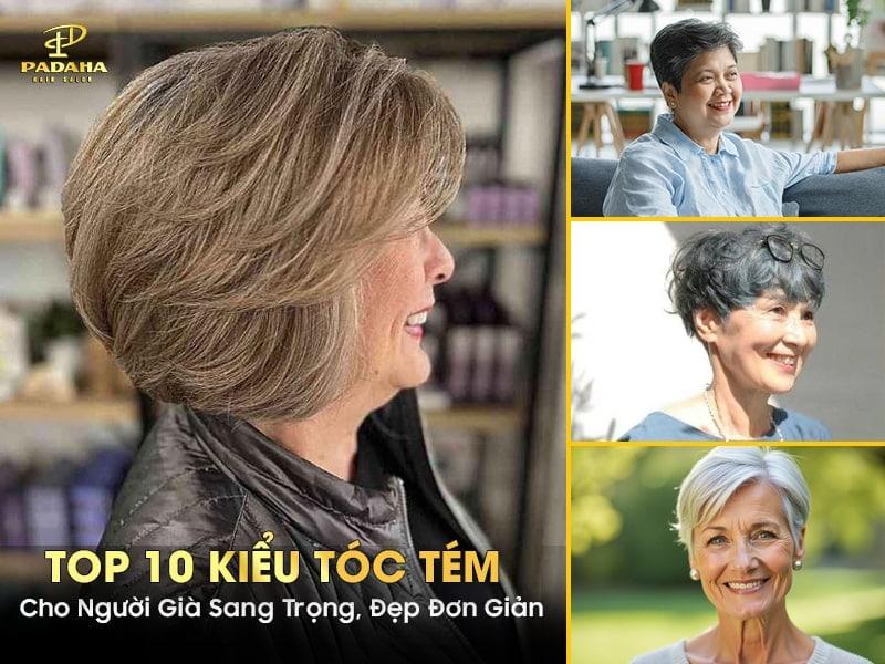kiểu tóc tém cho người già